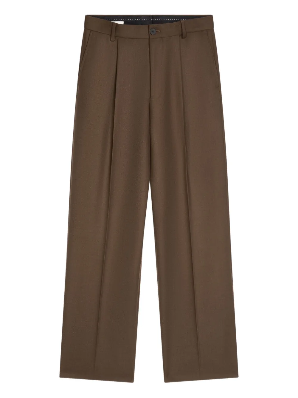 DRIES VAN NOTEN Wollen straight broek Bruin