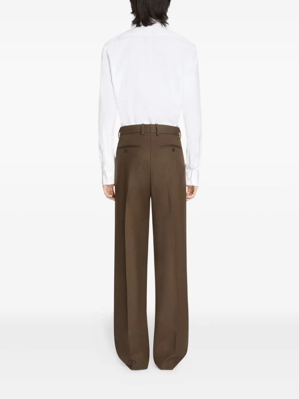 DRIES VAN NOTEN Wollen straight broek Bruin