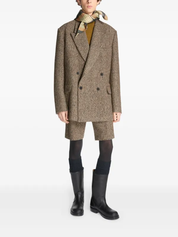 dries van noten ブラウン　チェック　ジャケット　ダブル DRIES VAN NOTEN ダブルジャケット | ブラウン | FARFETCH JP