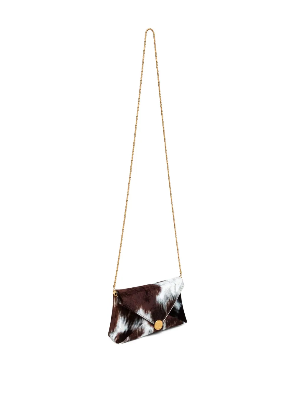 Dries Van Noten Printed Envelope Mini Bag In Brown