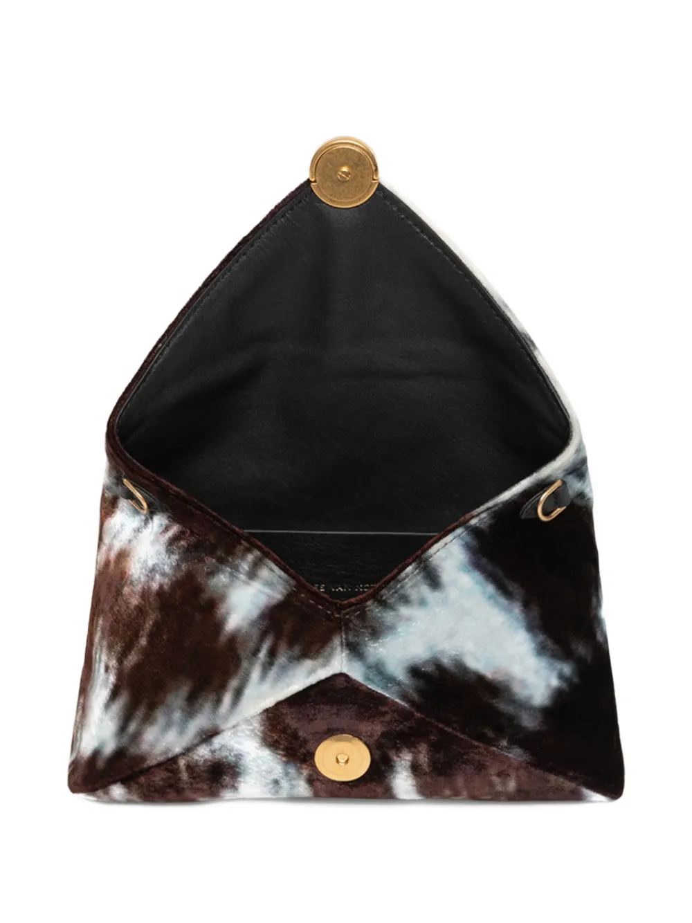 Dries Van Noten Printed Envelope Mini Bag In Brown