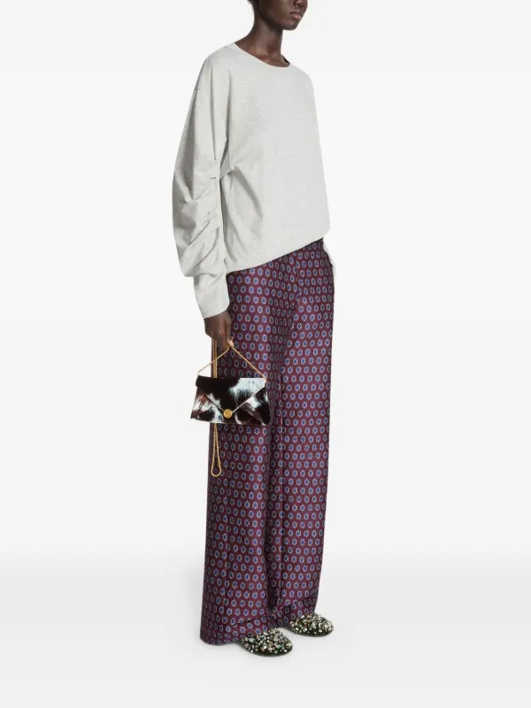 送料関税込【Dries Van Noten】Printed envelope bag ミニバッグ DRIES VAN NOTEN Printed Envelope Mini Bag | Brown | FARFETCH