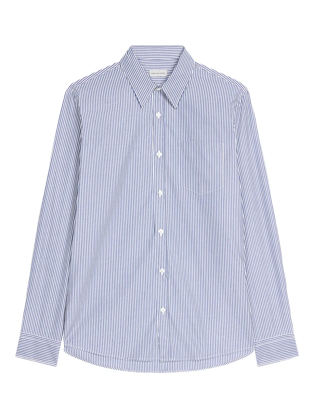 DRIES VAN NOTEN Gestreept katoenen overhemd Blauw