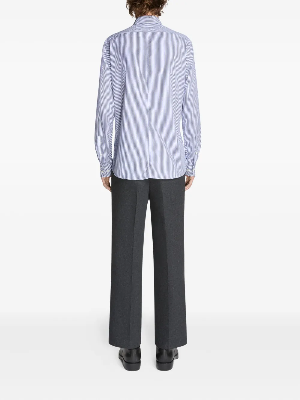 DRIES VAN NOTEN Gestreept katoenen overhemd Blauw