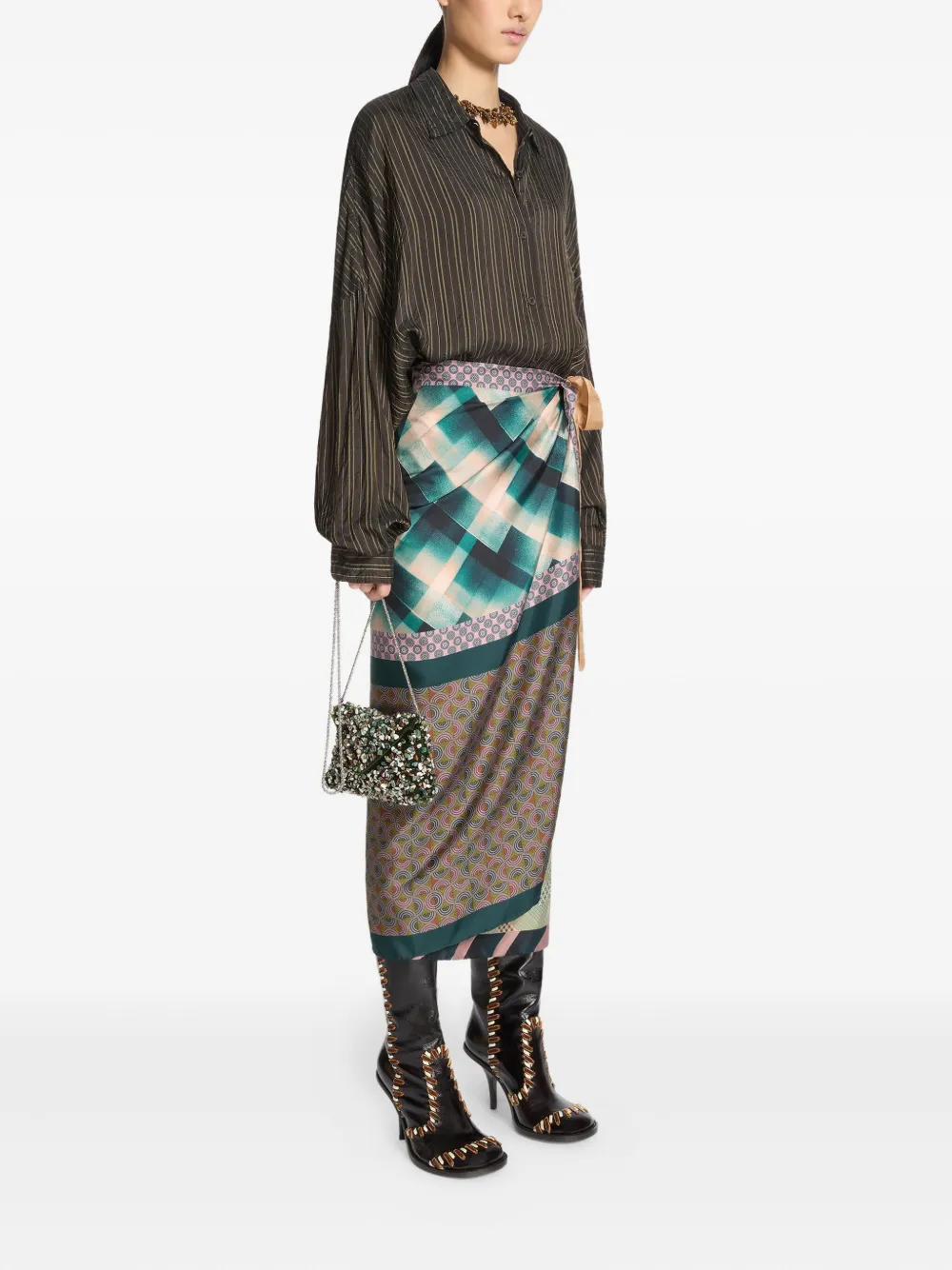 DRIES VAN NOTEN mini stone-embellished envelope bag | Mini Bags | Image 2