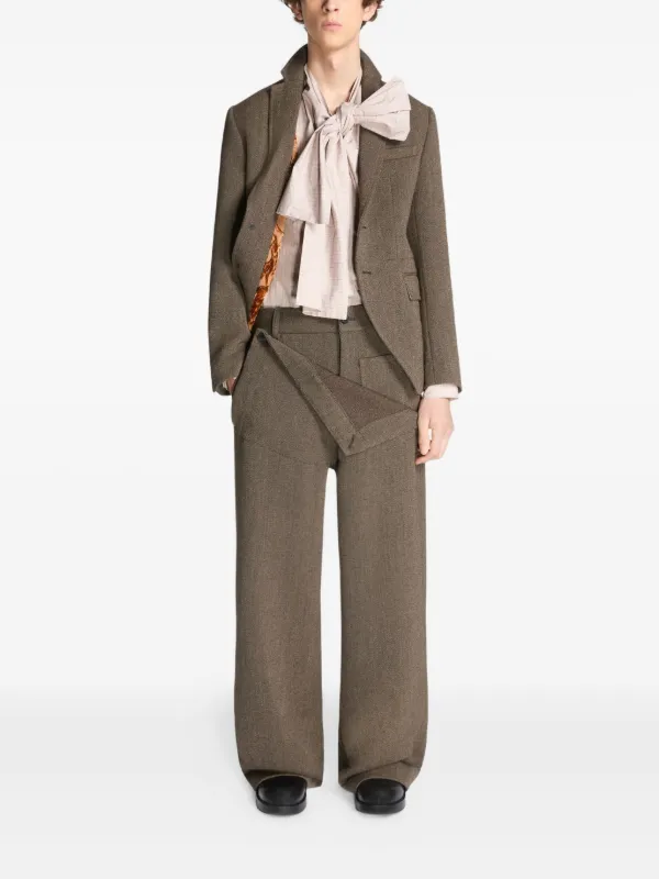 プ*師様 【DRIES VAN NOTEN 】2B シングルジャケット DRIES VAN NOTEN シングルジャケット | ブラウン | FARFETCH JP