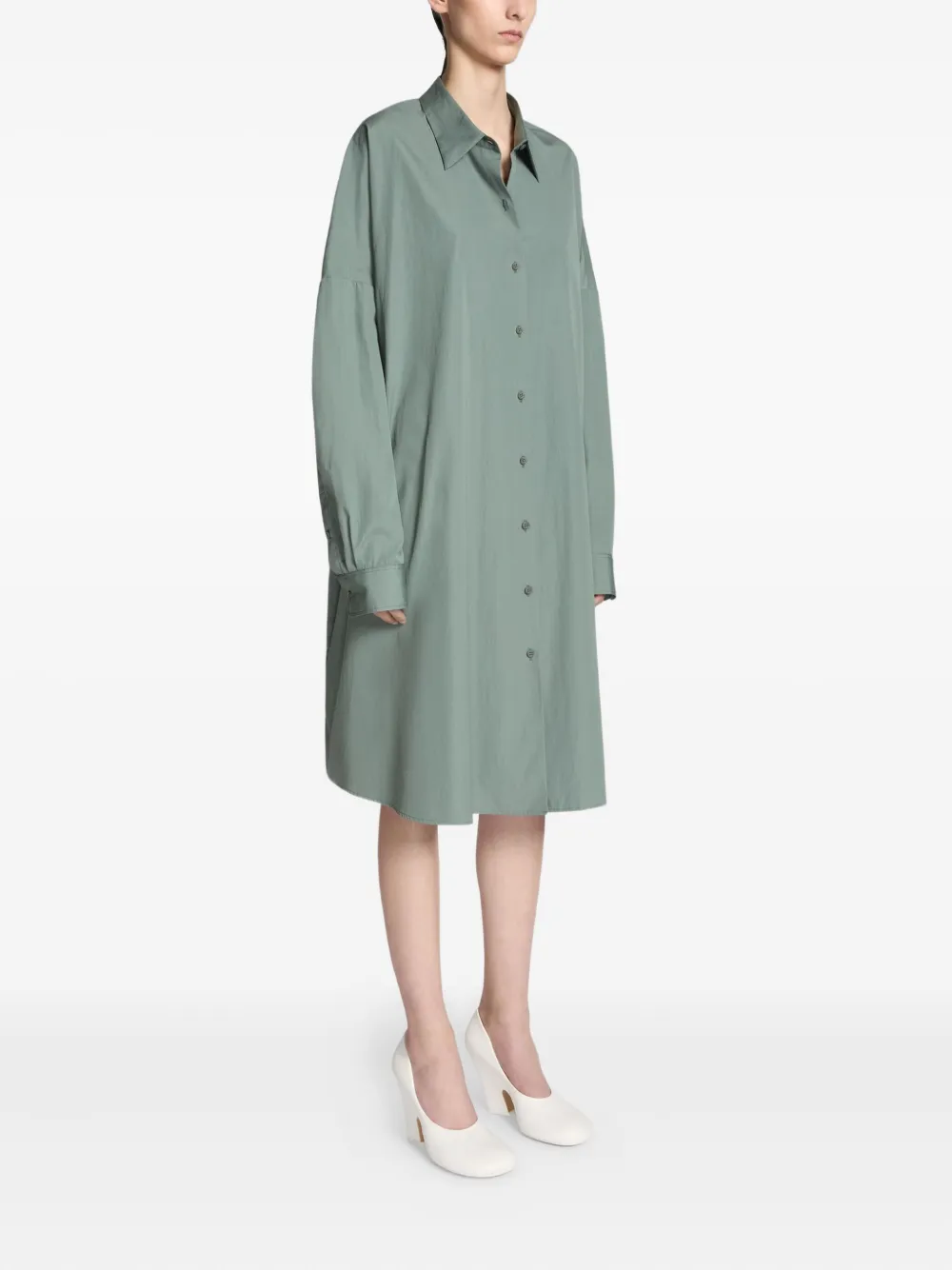 DRIES VAN NOTEN Katoenen midi-blousejurk Groen