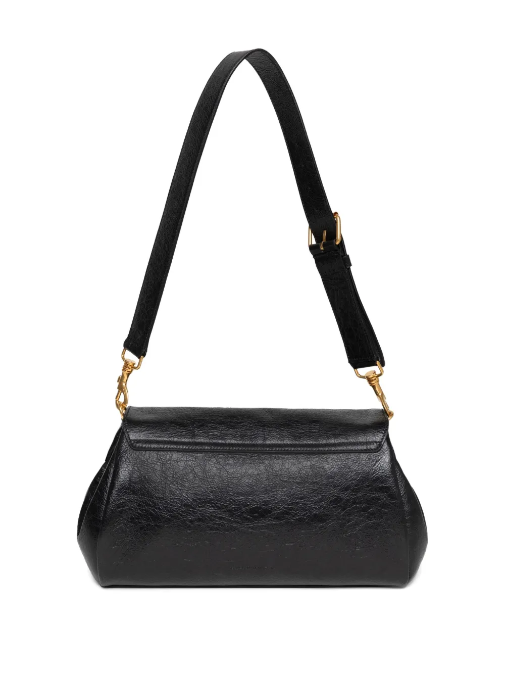 Dries Van Noten Buckle-fastening Leather Shoulder Bag In Black