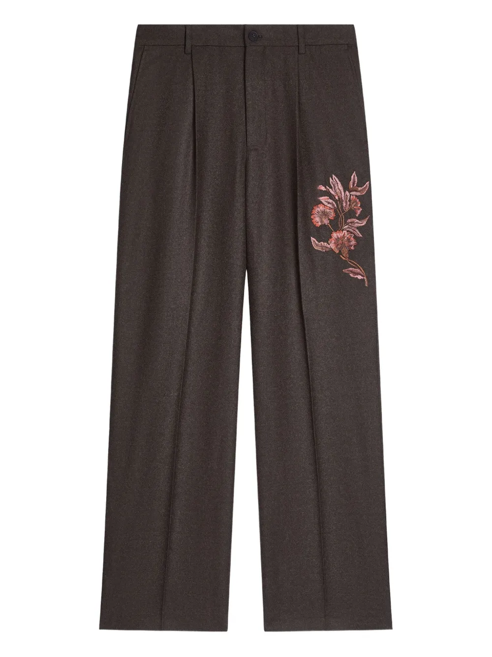 DRIES VAN NOTEN pantalon à fleurs brodées | marron | Image 1