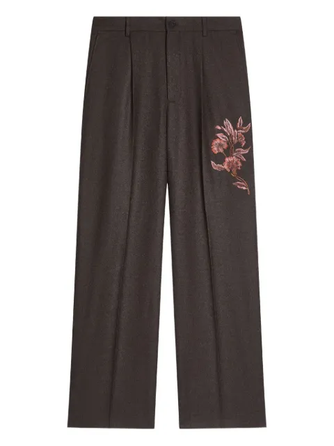DRIES VAN NOTEN floral-embroidered trousers