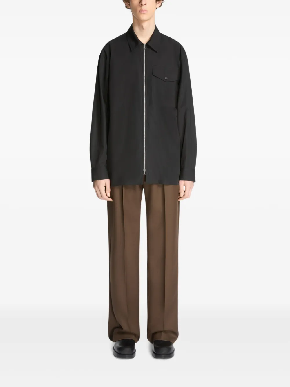 DRIES VAN NOTEN Overhemd met rits - Zwart