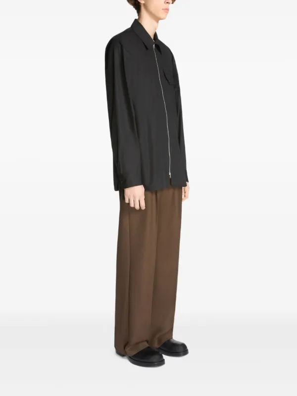DRIES VAN NOTEN ブラックジップアップシャツ DRIES VAN NOTEN ジップアップ シャツ | ブラック | FARFETCH JP