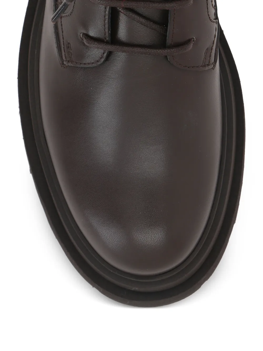 Brunello Cucinelli lace-up leather platform boots Brown