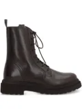 Brunello Cucinelli lace-up leather platform boots - Brown
