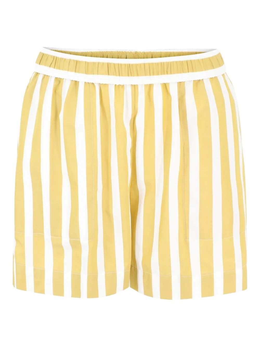 Pharaoh Poppy stripe cotton shorts - イエロー Pharaoh Poppy stripe cotton shorts - イエロー