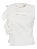 Theo By Tim Van Steenbergen ruffled draped top - White