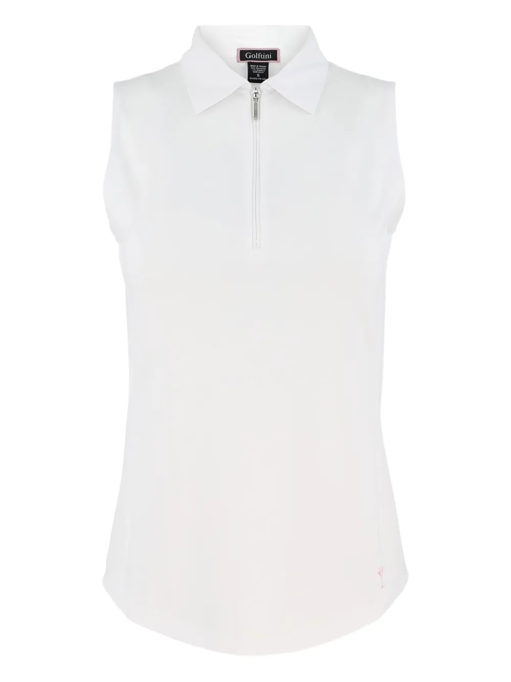 Golftini zip-neck sleeveless polo top | White | Image 1