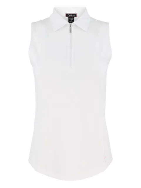 Golftini zip-neck sleeveless polo top