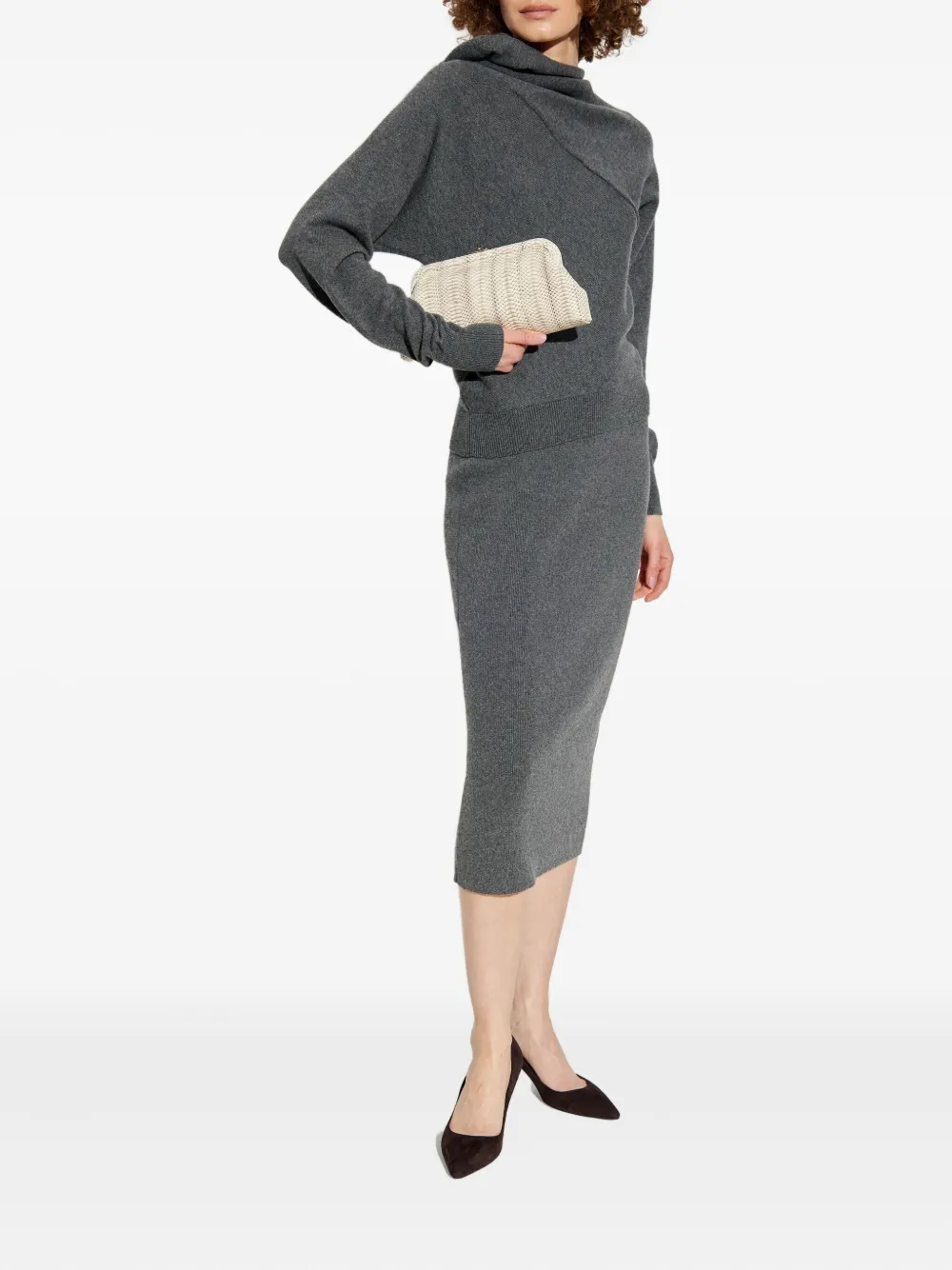 TOM FORD ribbed cashmere skirt Grijs
