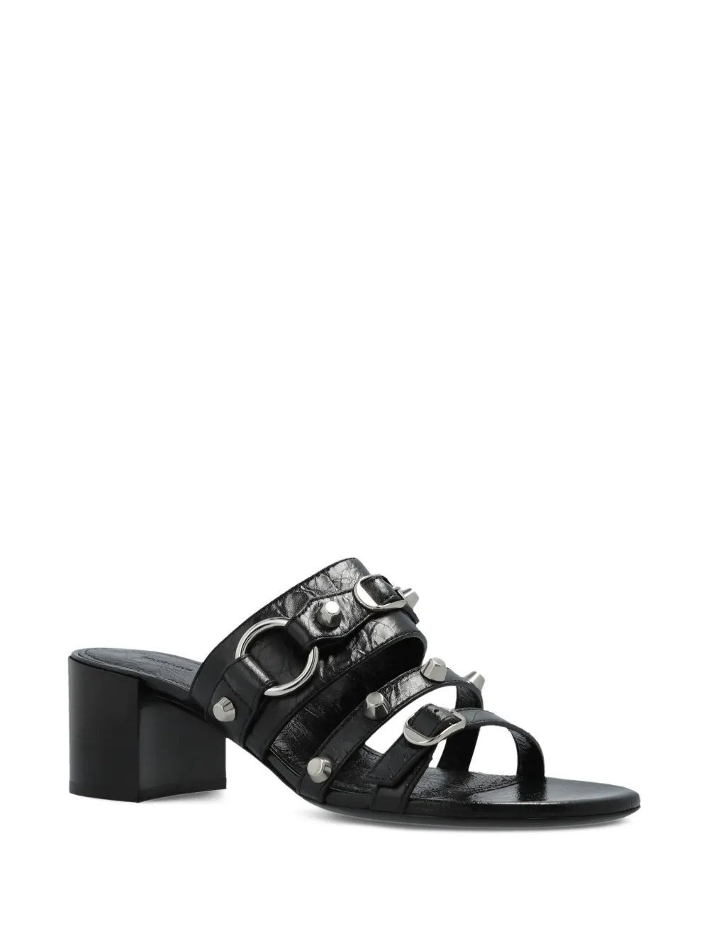 Balenciaga 65mm leather heeled sandals Black