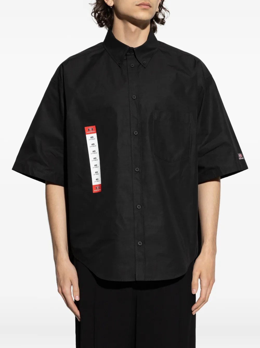 Balenciaga short-sleeve button-fastening shirt Zwart