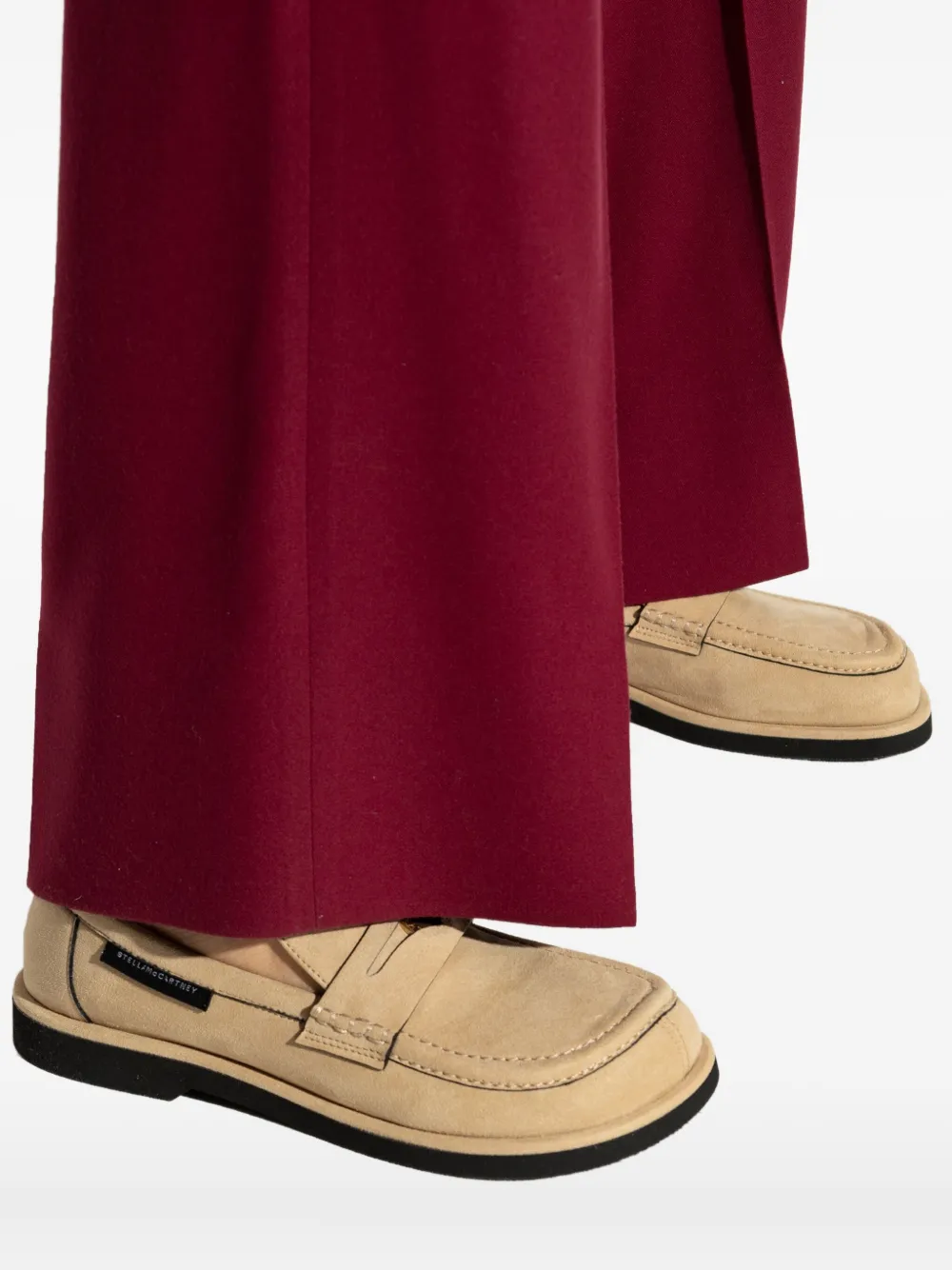 Stella McCartney Ryder penny-strap suede loafers Neutrals