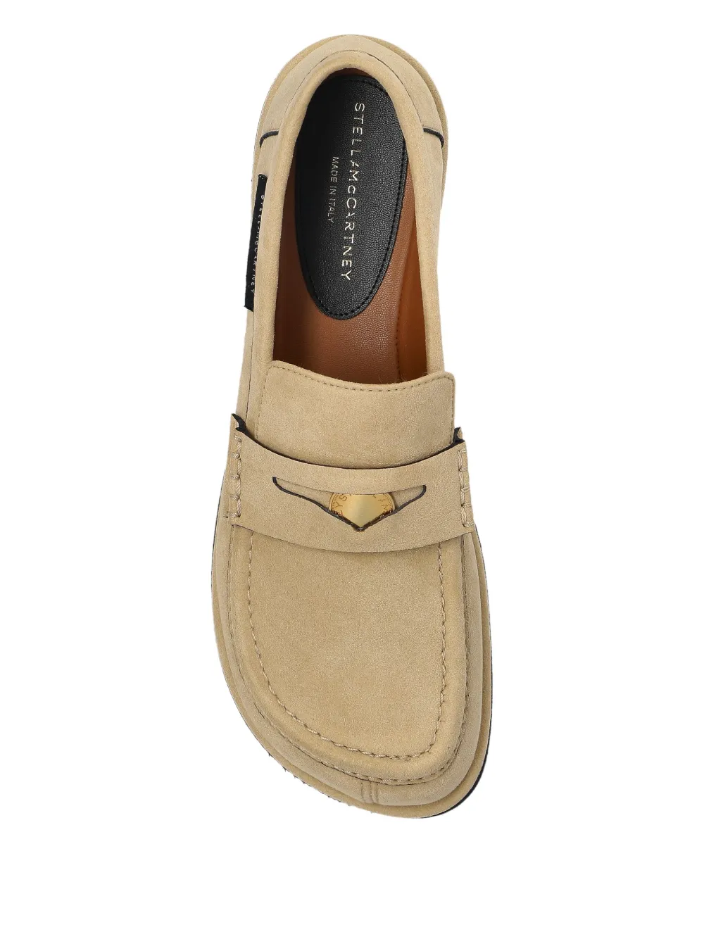 Stella McCartney Ryder penny-strap suede loafers Neutrals