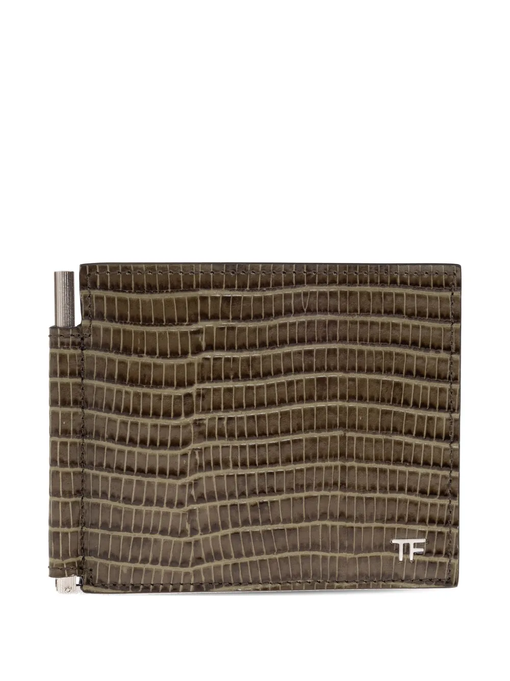 TOM FORD crocodile-effect leather cardholder | verde | Image 1