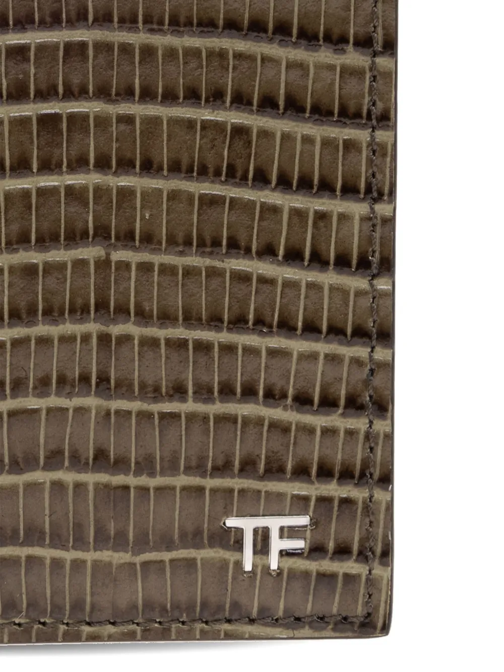 TOM FORD Pasjeshouder met krokodillen-reliëf Groen