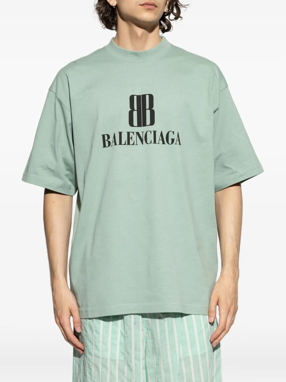Balenciaga Nano BB logo-print T-shirt Groen