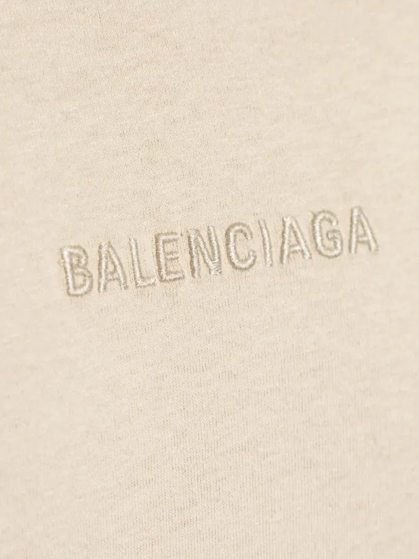 Balenciaga logo-embroidered T-shirt | Neutrals | FARFETCH