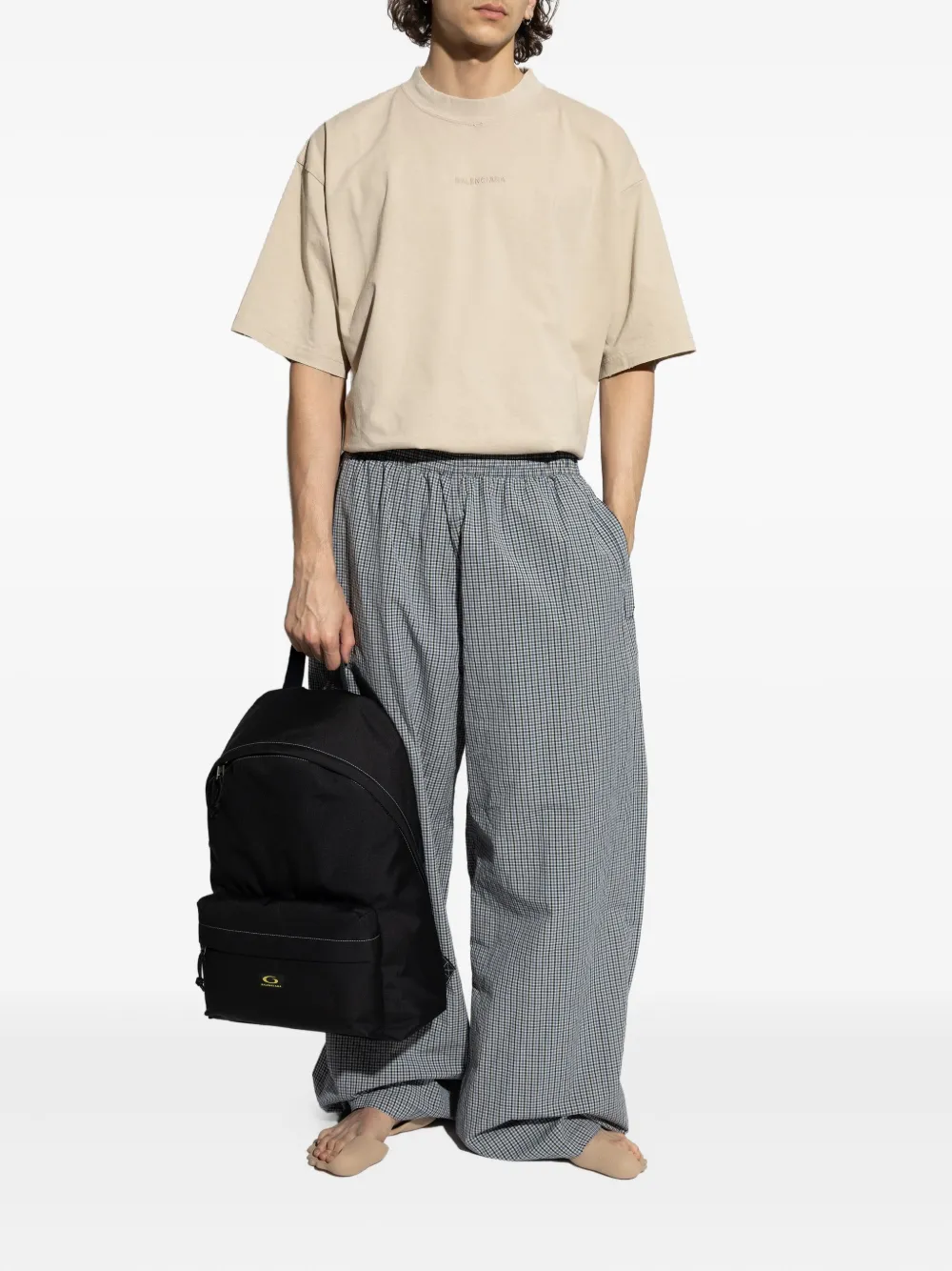 Balenciaga T-shirt met geborduurd logo - Beige