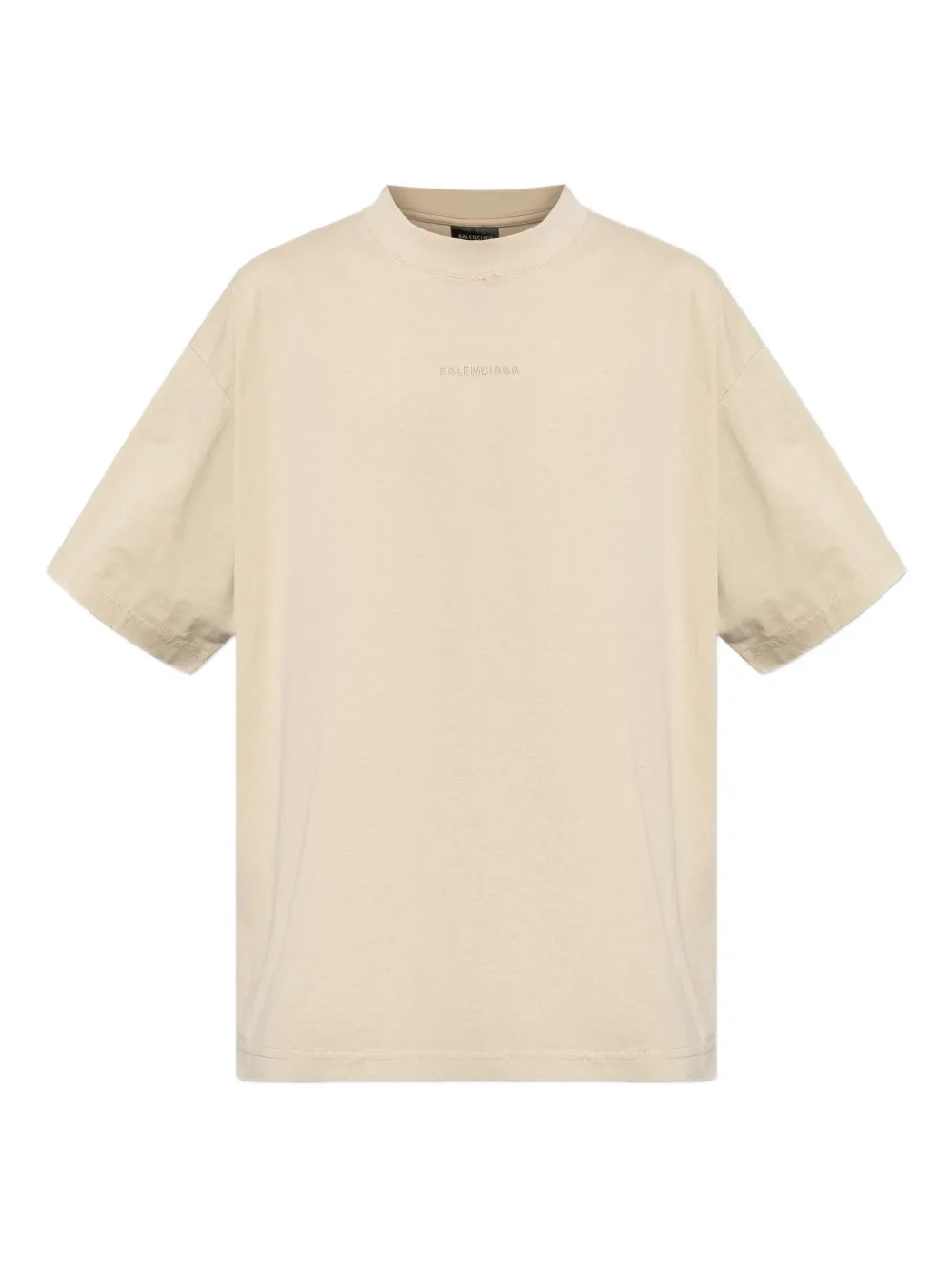 Balenciaga T-shirt met geborduurd logo Beige