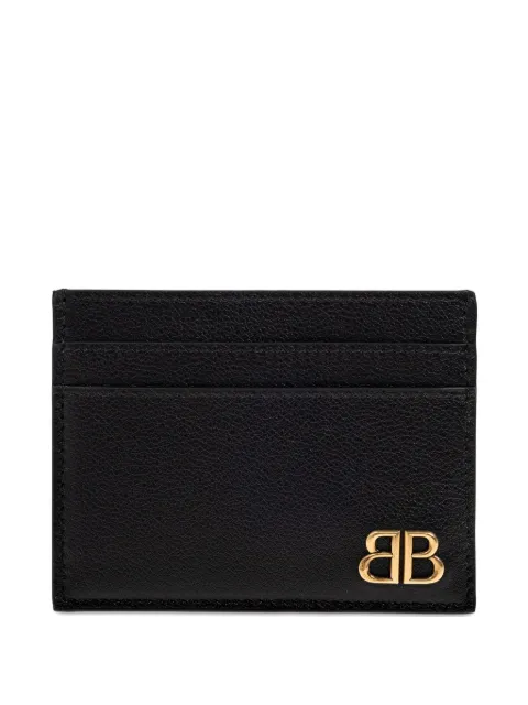 Balenciaga leather logo-plaque cardholder