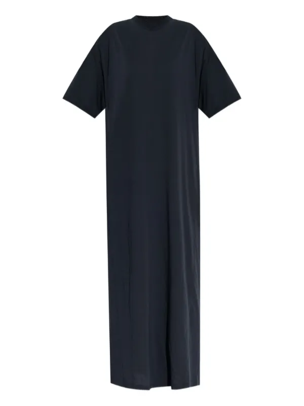chinese dress ladies Pinkblush Black Mock Neck Front Slit Short Sleeve Maternity Maxi Dress Large