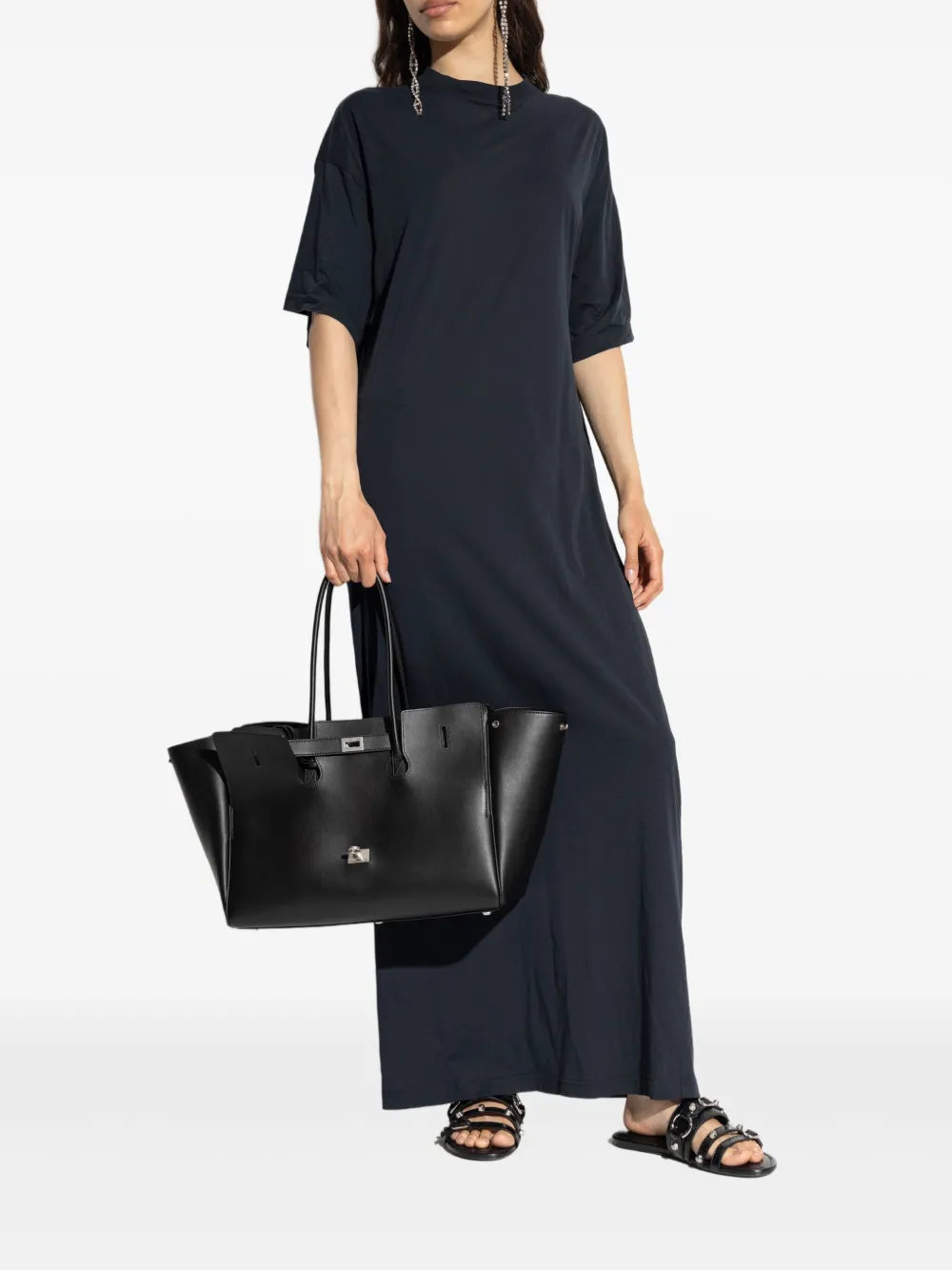 Balenciaga Maxi-jurk met korte mouwen - Zwart