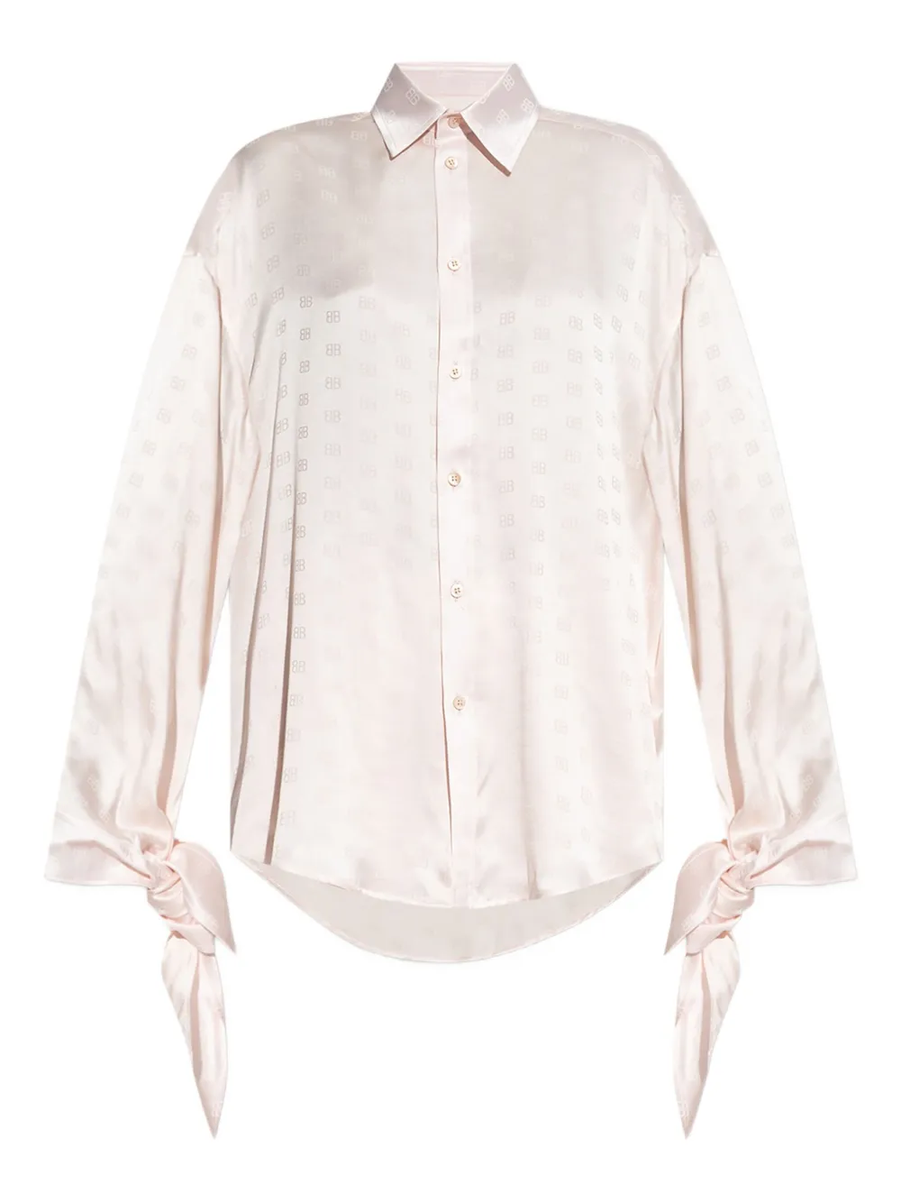 Balenciaga monogram-jacquard tied-cuff shirt 9505