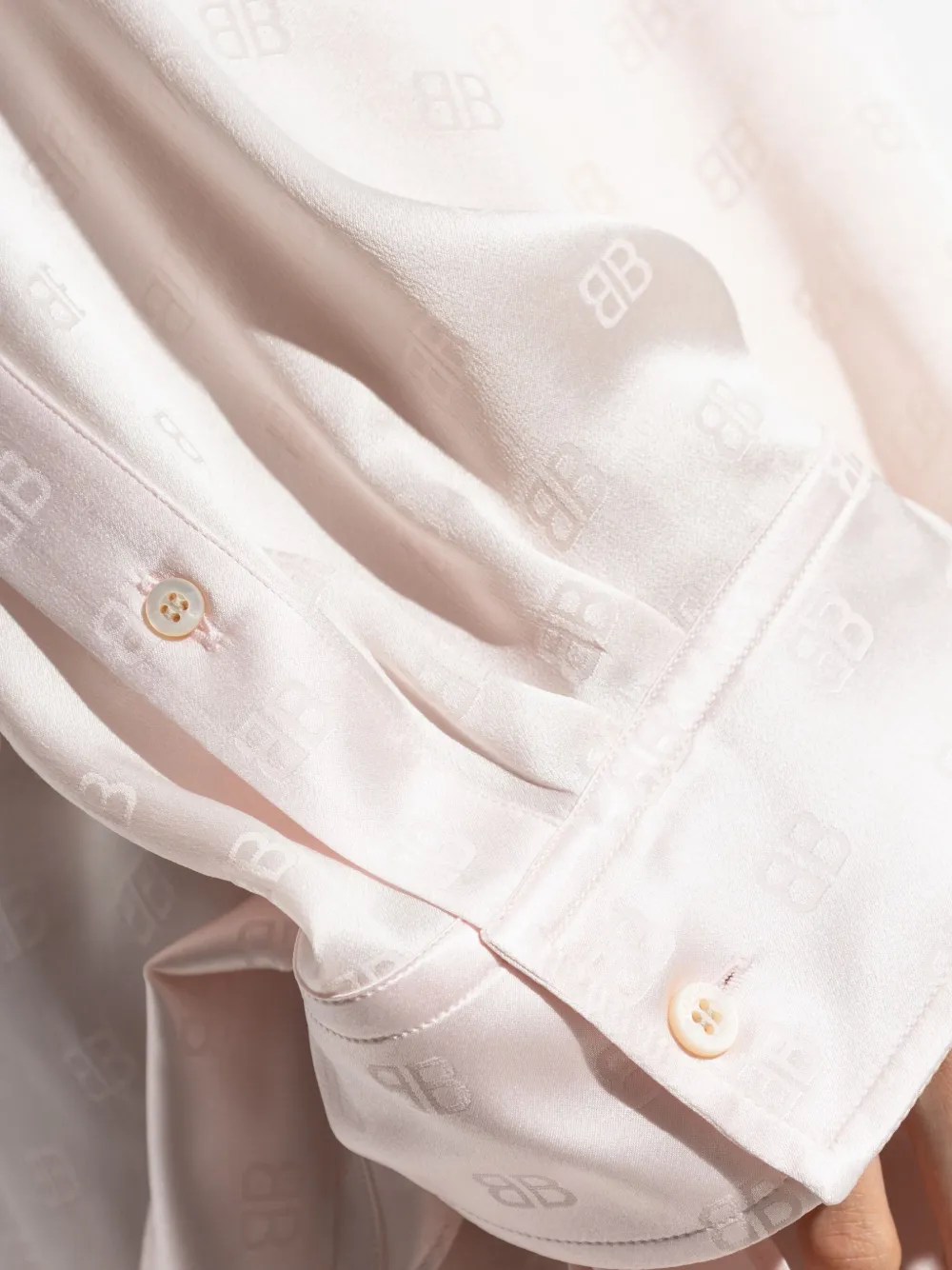 Balenciaga monogram-jacquard tied-cuff shirt 9505