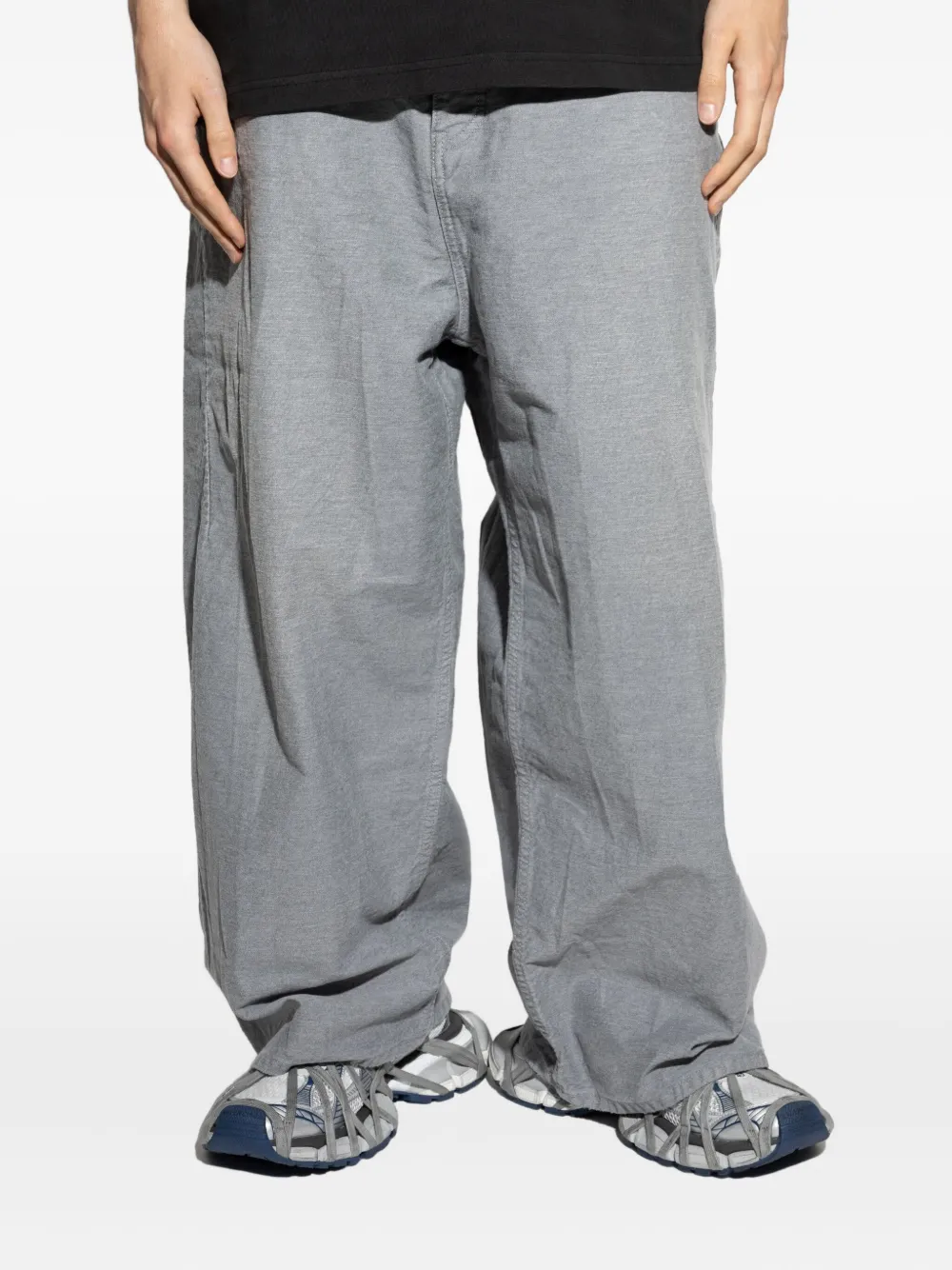 Balenciaga Trompe L'oeil broek met geborduurd logo Grijs