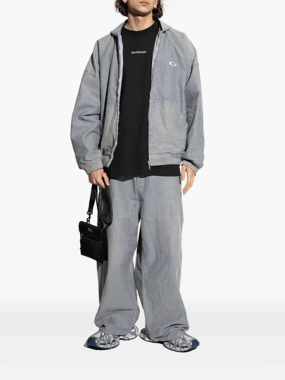 Balenciaga Trompe L'oeil broek met geborduurd logo - Grijs