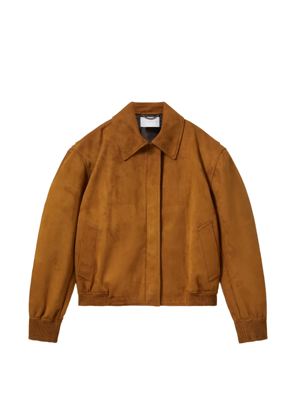 Stella McCartney collared ribbed-trim jacket - Brown