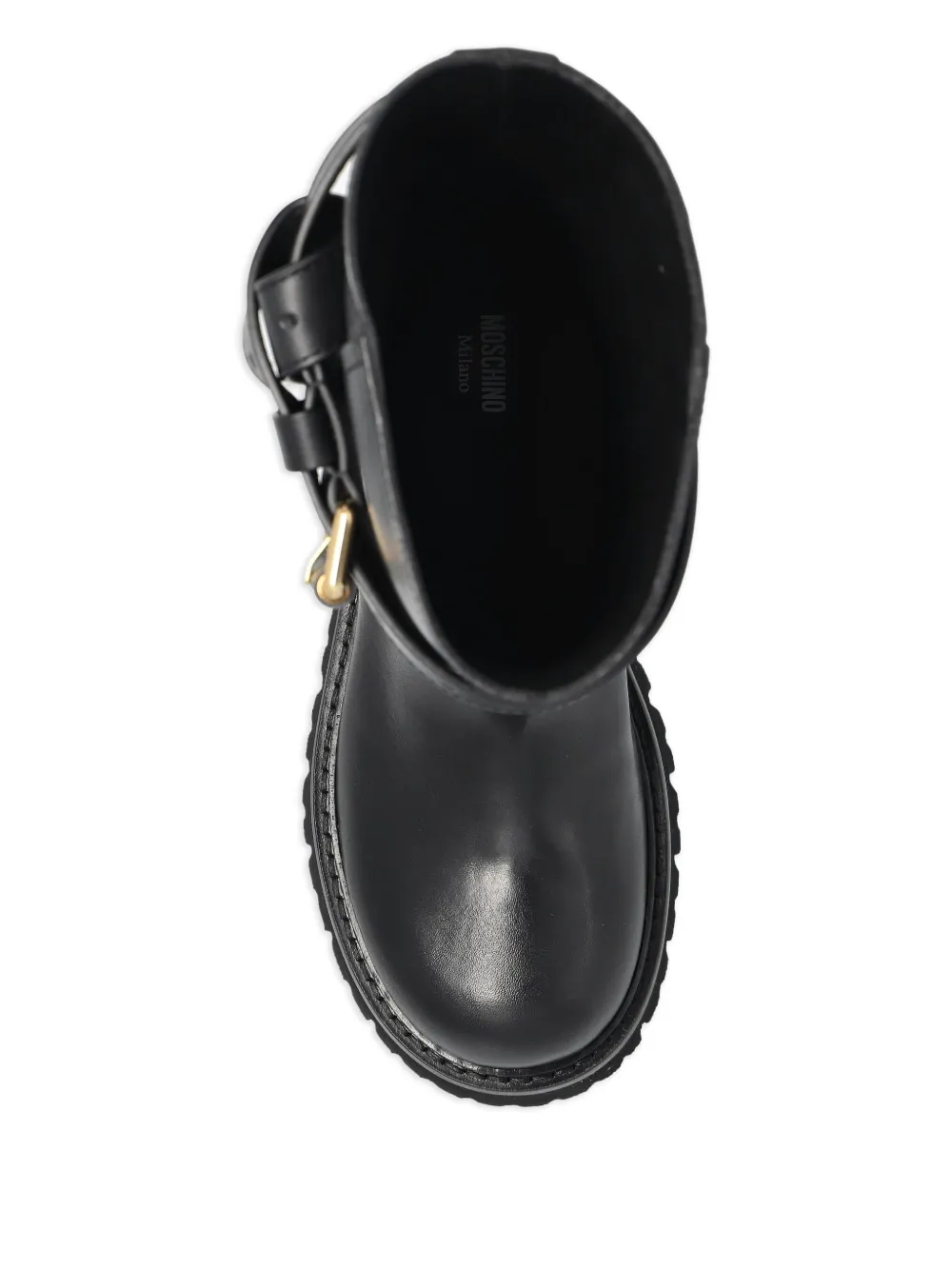 Moschino buckle-strap boots Black