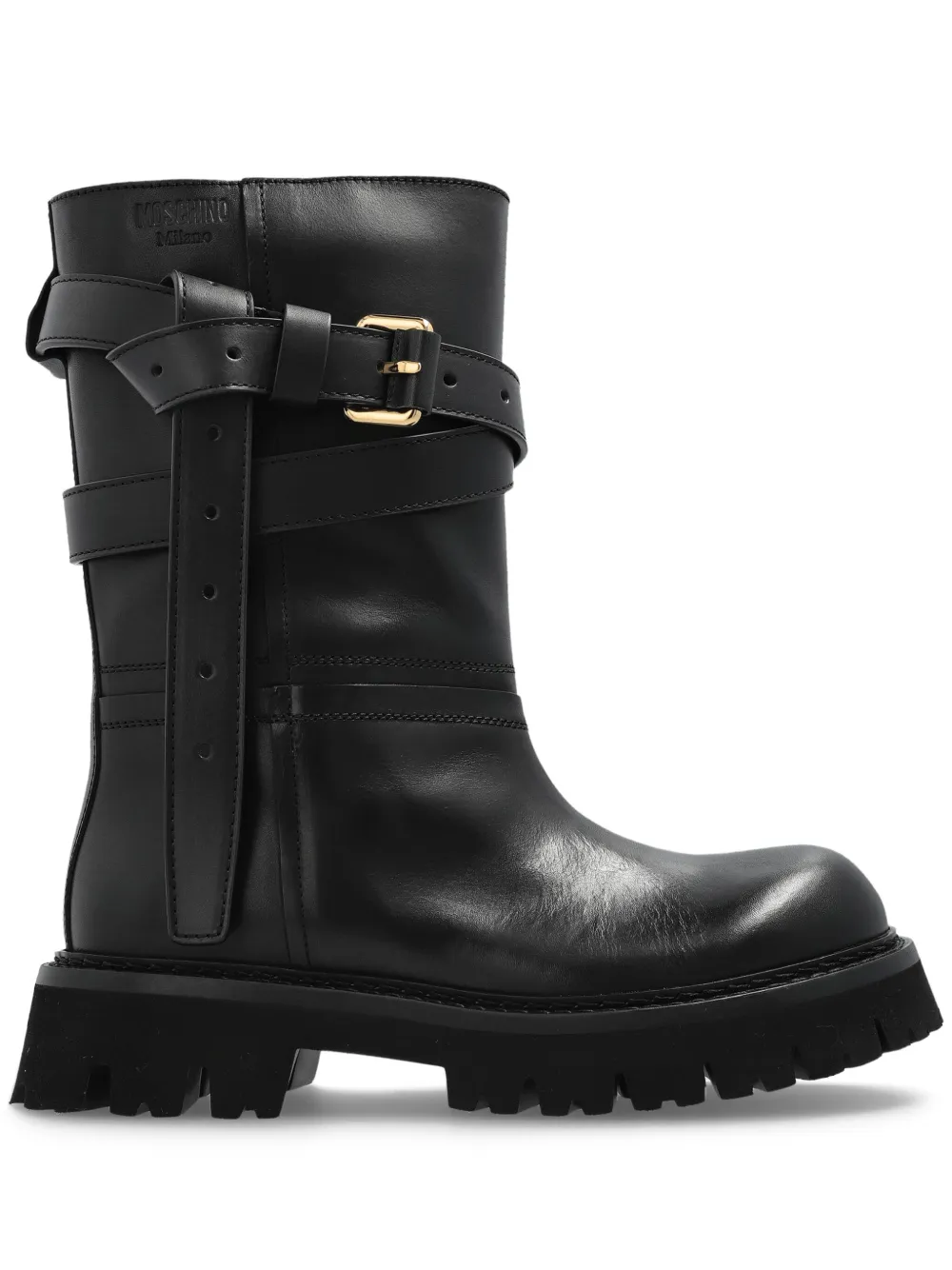 Moschino buckle-strap boots | Black | Image 1