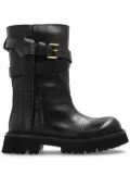 Moschino buckle-strap boots - Black
