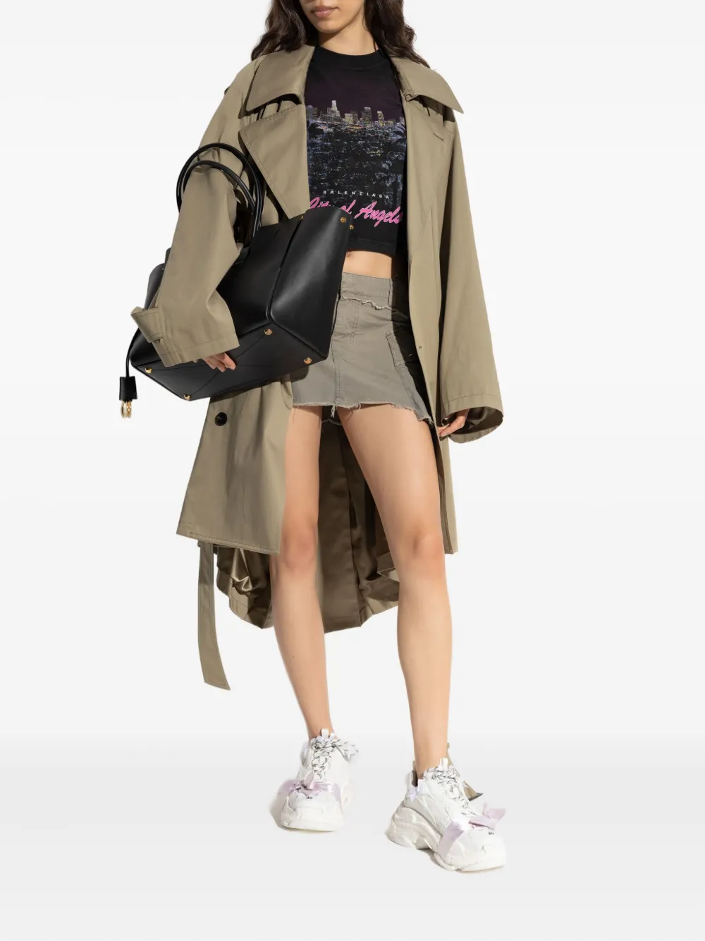 Balenciaga Mini-rok met franje Groen