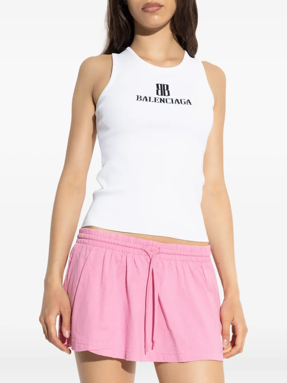 Balenciaga Nano BB tank top Wit