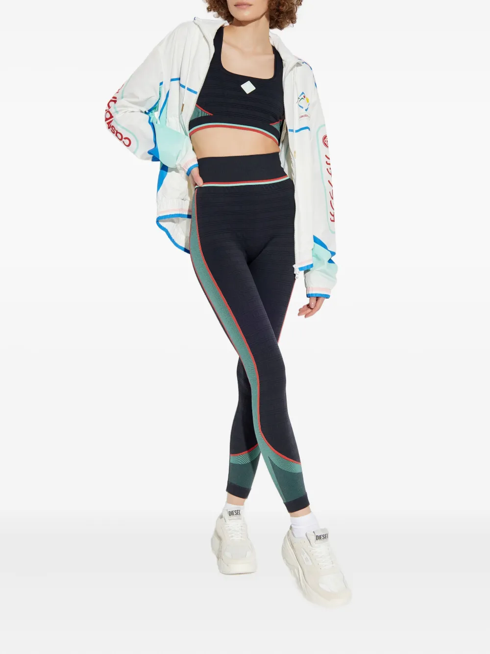 Casablanca Legging met vlakken Zwart