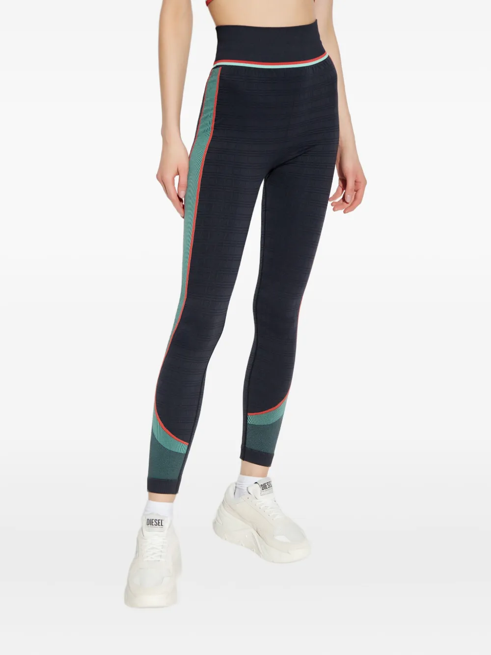 Casablanca Legging met vlakken Zwart