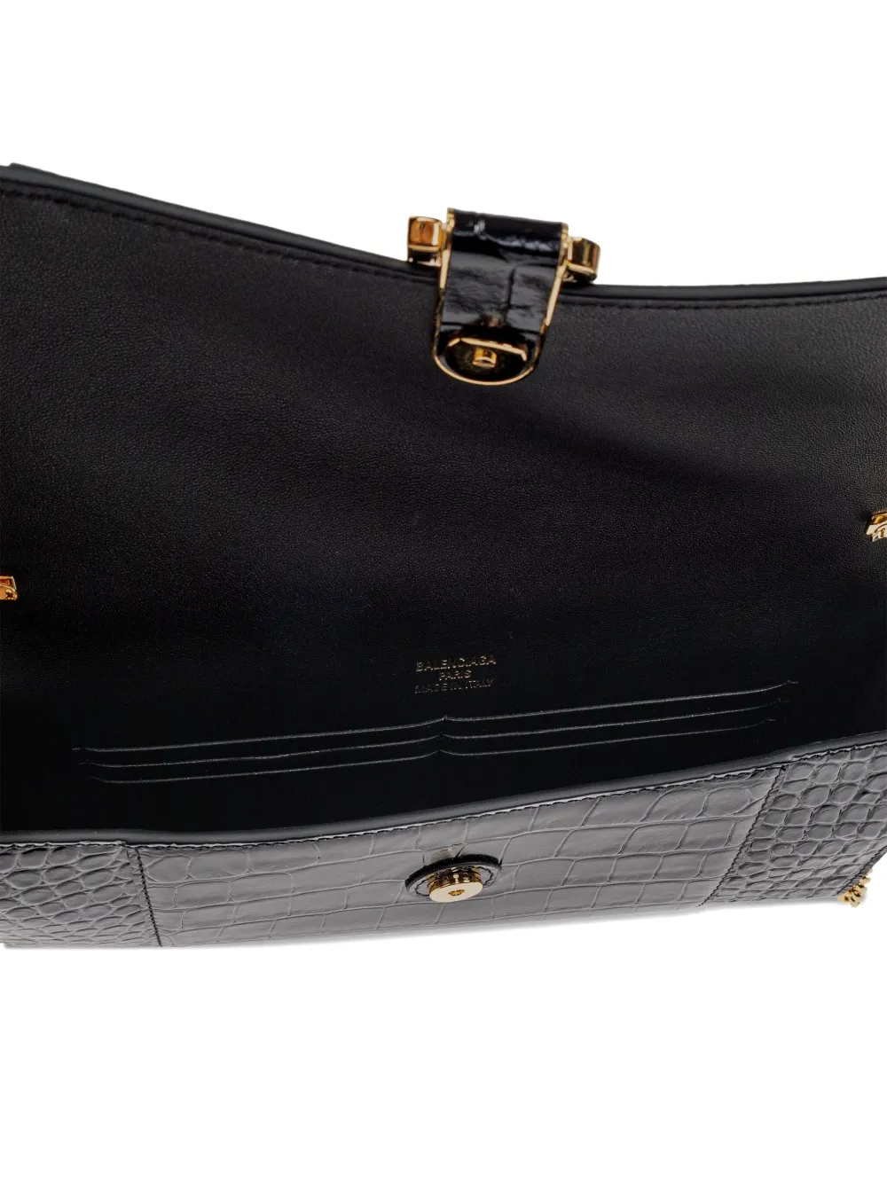 Balenciaga crocodile-embossed top-handle bag Zwart