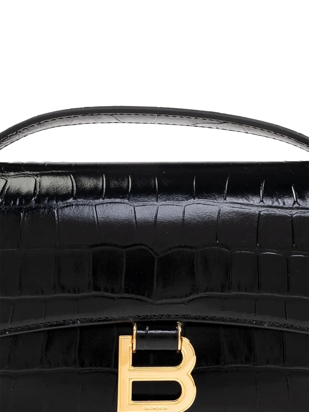 Balenciaga crocodile-embossed top-handle bag Zwart
